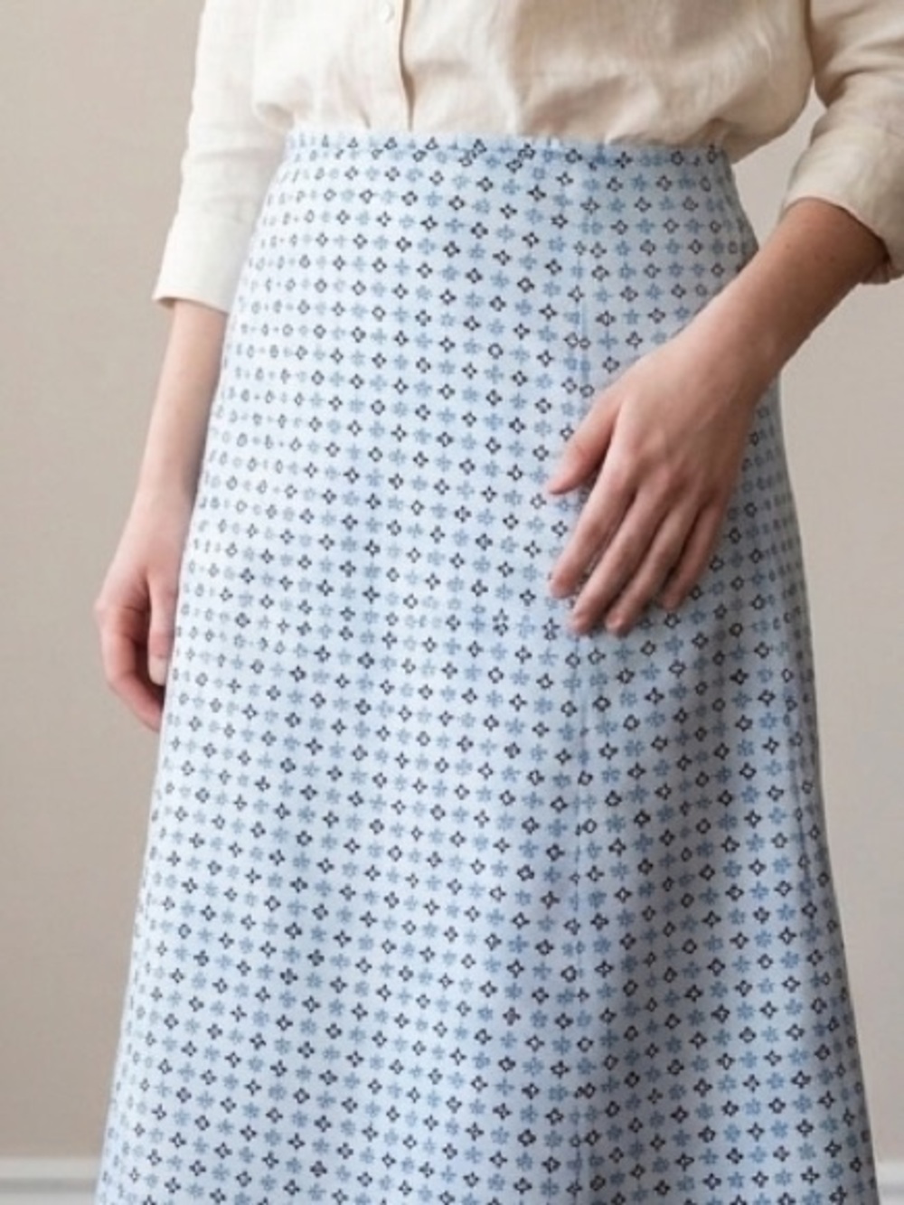 Cotton Printed A-Line Skirt